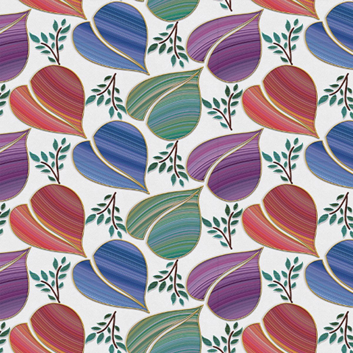 Self adhesive wallpaper,WALLPAPER,3D Leaves color 